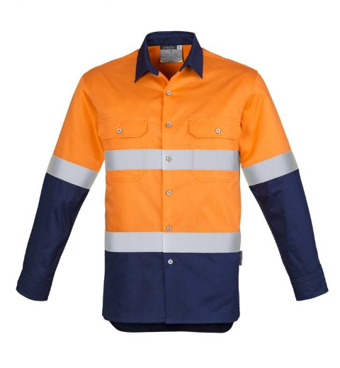 Picture of Syzmik, Mens Hi Vis Spliced Industrial Shirt - Hoop Taped